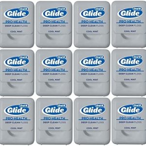 Glide Oral-B Pro-Health Deep Clean Floss, Cool Mint, Small Size 4 Meters (4.3 Yards) - Pack of 12