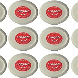 Colgate Waxed Dental Floss for Improved Mouth Health Small Travel Size 3 Yards (2.7 Meters) - Pack of 12