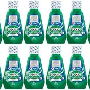 Crest Scope Mouthwash, Classic Mouth Rinse, Travel Size 1.2 Ounces (36ml) - Pack of 12
