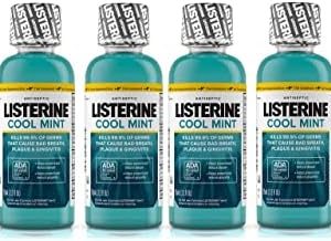 Listerine Cool Mint Antiseptic Mouthwash for Bad Breath, Travel Size 3.2 oz - Pack of 6